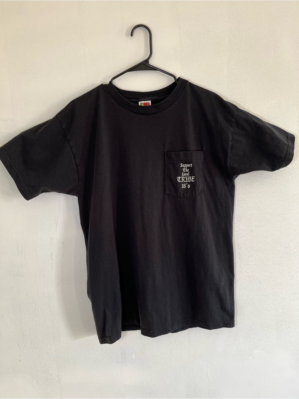 Vintage fruit of the loom Black Pocket Graphic Tee - Support The Local Tribe